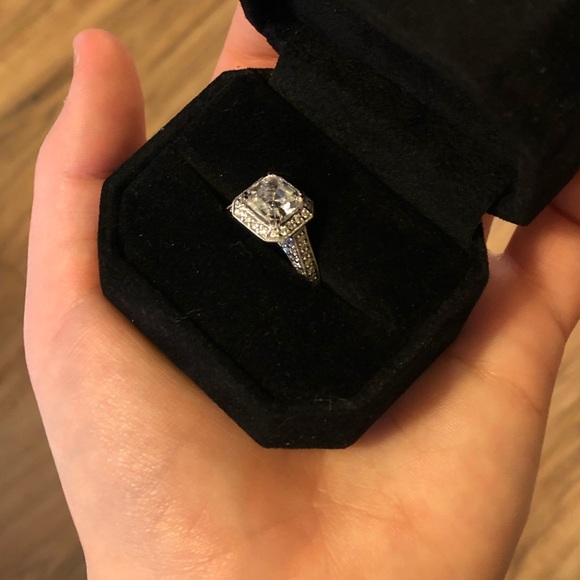 Gabriel & Co. Asscher Cut 14K White Gold Ring - Picture 6 of 13